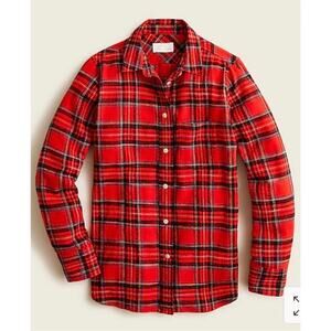 J.Crew Good Tidings Plaid Flannel Shirt Red Size 4